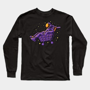 Space Travel Made Easy: An Astronaut's Relaxing Trolley Ride Long Sleeve T-Shirt